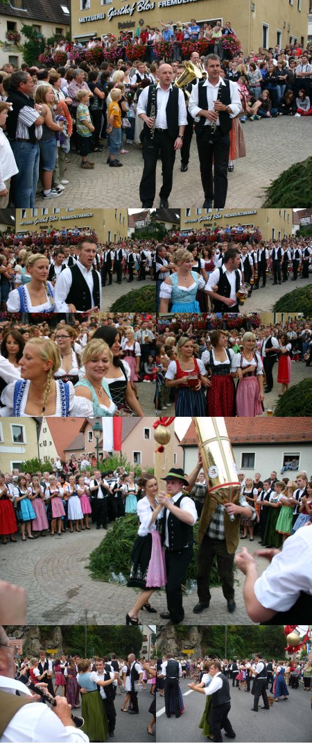 Austanzen der Kirchweihbaums