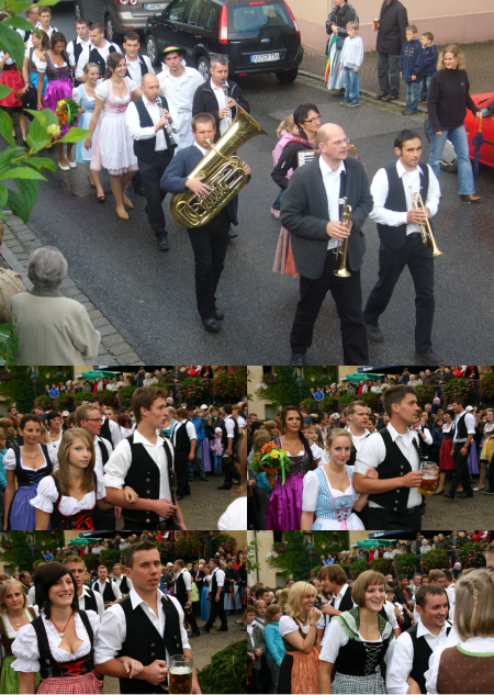 Austanzen der Kirchweihbaums